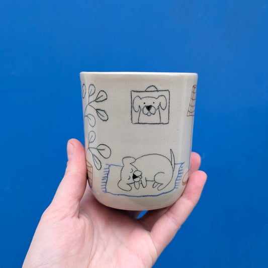 šálka psík a modré kreslo_290ml